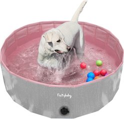 furrybaby Collapsible Foldable Dog Swimming Pool, Small, 32-in, Pink