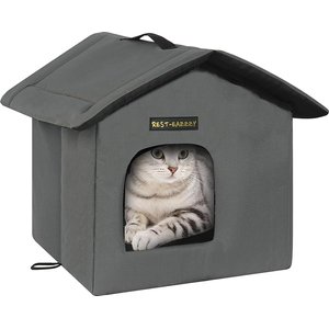 K&H PET PRODUCTS Extra-Wide Outdoor Unheated Kitty House, Olive