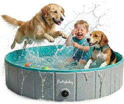 furrybaby Kiddie Foldable Dog Swimming Pool, Large, 47-in, Grey