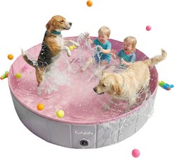 furrybaby Foldable Portable Dog Swimming Pool, X-Large, 63-in, Pink