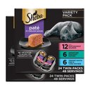 Sheba Perfect Portions Seafood Pate Variety Pack Grain-Free Adult Wet Cat Food Trays, 2.6-oz, case of 24