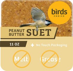 Birds Choice Peanut No Melt Suet Wild Bird Food, 12 count