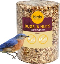 Birds Choice Bugs & Nuts Wild Bird Seed Cylinder, Large