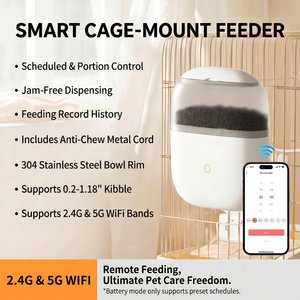 PATPET WiFi Hanging Automatic Cat & Small Pet Feeder, 1.8-liter