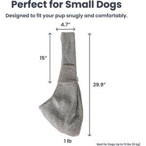 PawsPik Snuggle Sling Plush Pet Carrying Bag, Gray