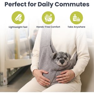 PawsPik Snuggle Sling Plush Pet Carrying Bag, Gray