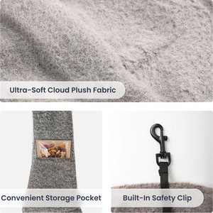 PawsPik Snuggle Sling Plush Pet Carrying Bag, Gray
