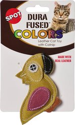 Spot Dura-Fuse Leather Parrot/Nip Asst Plush Dog Toy, Blue/Green/Yellow/Black/Pink/White/Orange