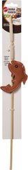 Spot Dura-Fuse Leather Fish Wand Asst Plush Dog Toy, Tan/Blue/Green/Orange/Black/White