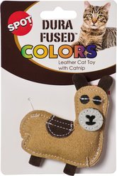 Spot Dura-Fuse Leather Llama/Nip Asst Plush Dog Toy, Tan/Black/White/Blue/Brown
