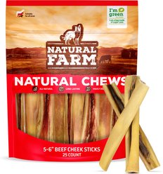 Natural Farm Beef Cheek Sticks Dog Treats, 5 to 6-in, 25 count