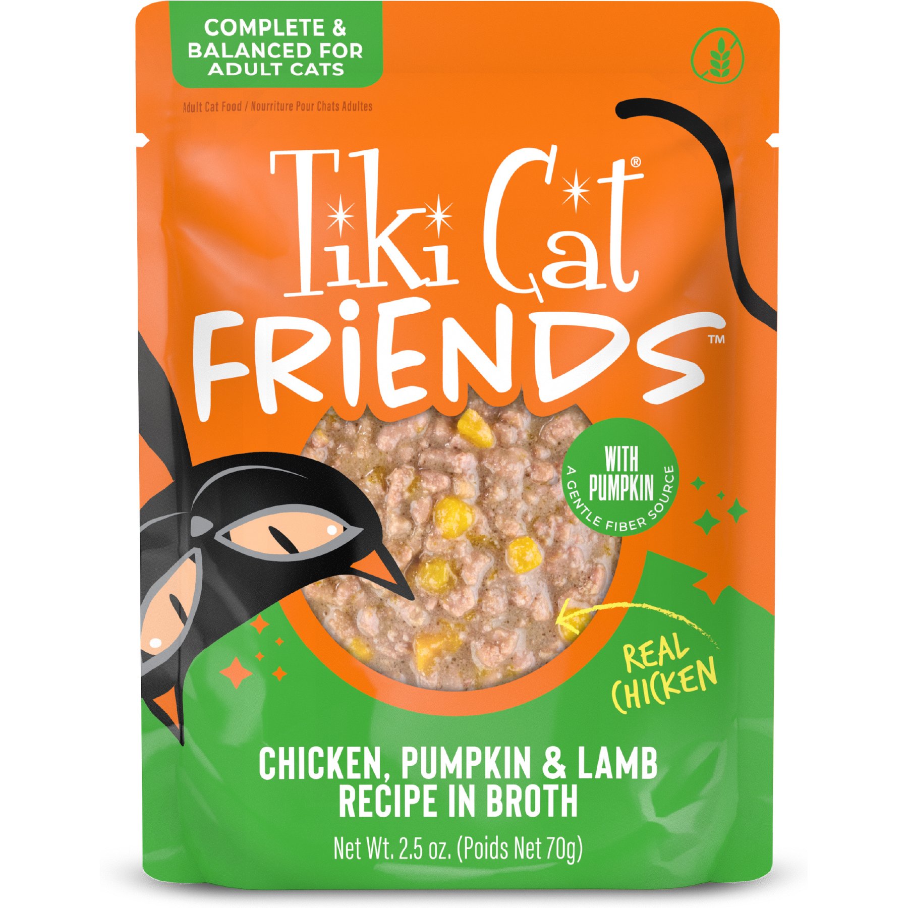 Tiki Cat Friends Chicken, Pumpkin & Lamb Recipe Grain-Free Wet Cat Food, 2.5-oz pouch, case of 12