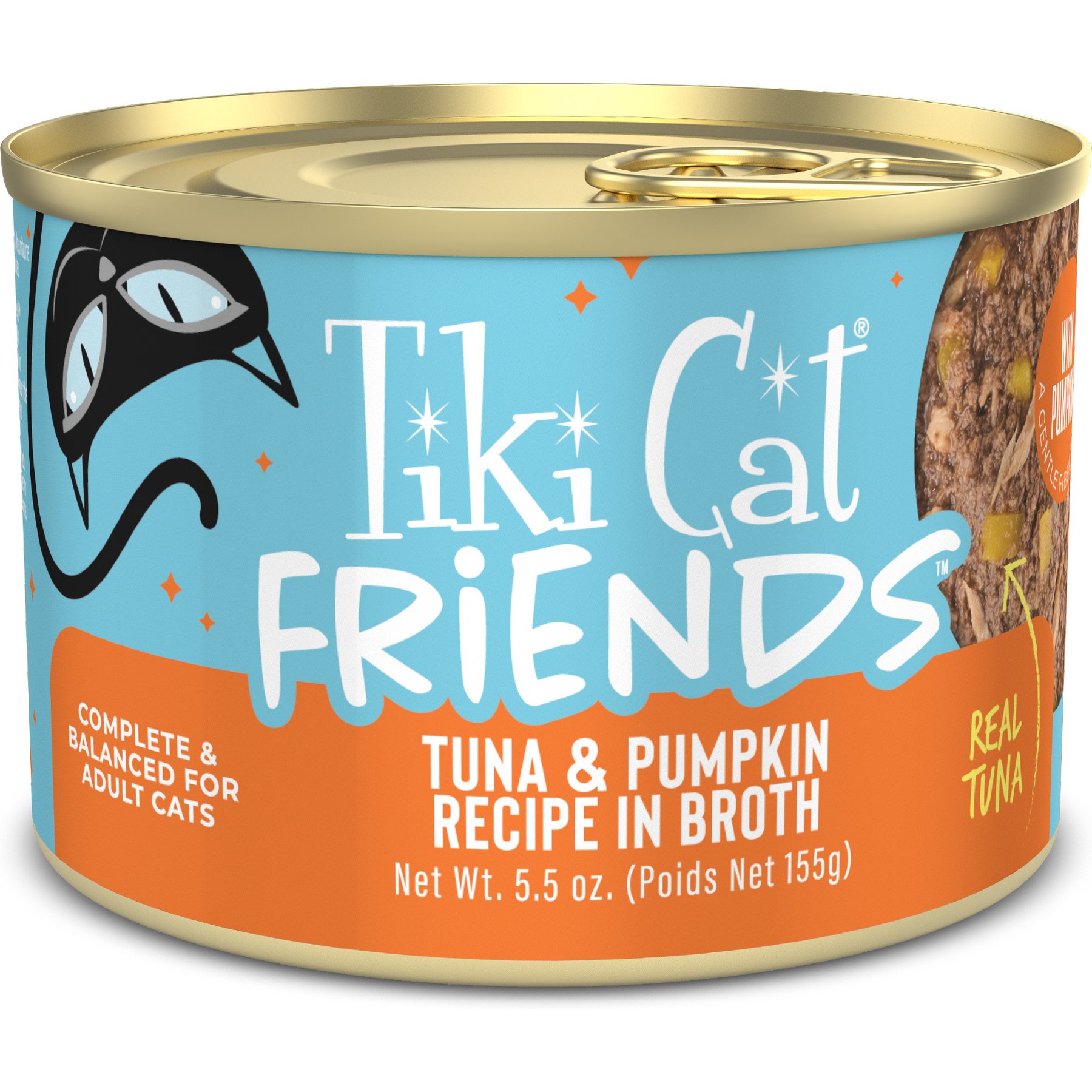 Tiki Cat Aloha Friends Tuna & Pumpkin Wet Cat Food, 5.5-oz can, 8 ct