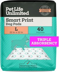 Pet Life Unlimited Smart Prints Dog Pee Pads, Sweet Bluegrass Scent, Large: 22 x 22-in, 40 count