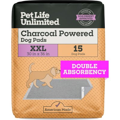 Pet Life Unlimited Pet Life Unlimited Charcoal Dog Pee Pads, XX-Large: 29.5 x 35-in, 15 count, Unscented