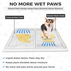 Alpha Dog Series Indoor Washable Dog Potty Training Toilet Tray Pad Holder, Grey, Giant slide 2 of 9