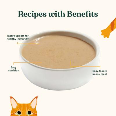 Show full view: Made by Nacho Digestive Support Cage-Free Chicken Puree with Bone Broth Wet Cat Food Topper, 1.4-oz pouch, case of 18 slide 4 of 7