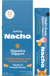 Made by Nacho Digestive Support with Bone Broth Mousse Grain-Free Lickable Cat Treat, 0.5-oz tube, 12 count