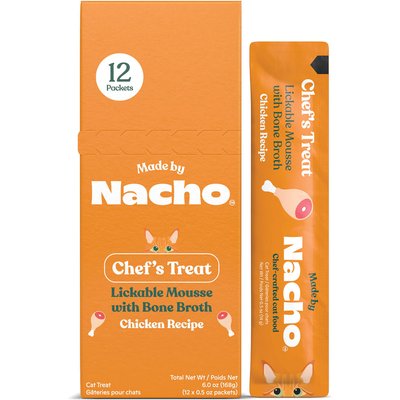 Made by Nacho Made by Nacho Chicken Recipe with Bone Broth Grain-Free Lickable Cat Treats, 0.5-oz pouch, case of 12