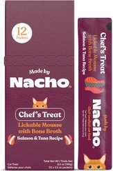 Made by Nacho Tuna & Salmon Recipe Grain-Free Lickable Cat Treats, 0.5-oz pouch, case of 12