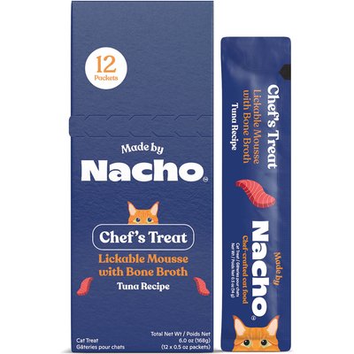 Made by Nacho Made by Nacho Tuna Recipe with Bone Broth Grain-Free Lickable Cat Treats, 0.5-oz pouch, case of 12