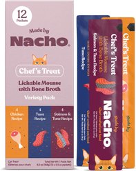 Made by Nacho Mousse Variety Pack Grain-Free Lickable Cat Treats, 0.5-oz pouch, case of 12 slide 1 of 6