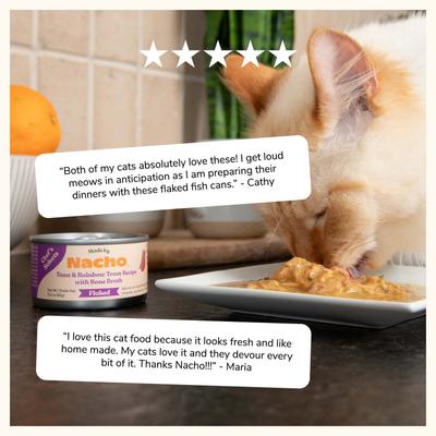 Show full view: Made by Nacho Flaked Fish Variety Pack Grain-Free Wet Cat Food, 3-oz can, case of 12 slide 9 of 10