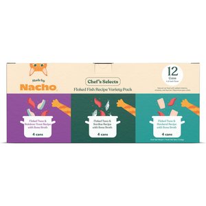 Made by Nacho Flaked Fish Variety Pack Grain-Free Wet Cat Food, 3-oz can, case of 12
