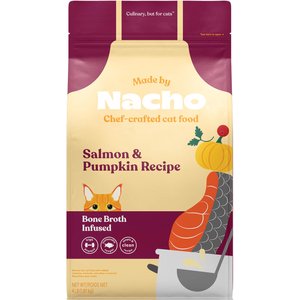 Made by Nacho Bone Broth Infused Sustainably Caught Salmon & Pumpkin Recipe Dry Cat Food, 4-lb bag