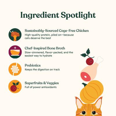 Show full view: Made by Nacho Bone Broth Infused Cage-Free Chicken & Pumpkin Recipe Dry Cat Food, 4-lb bag slide 5 of 9
