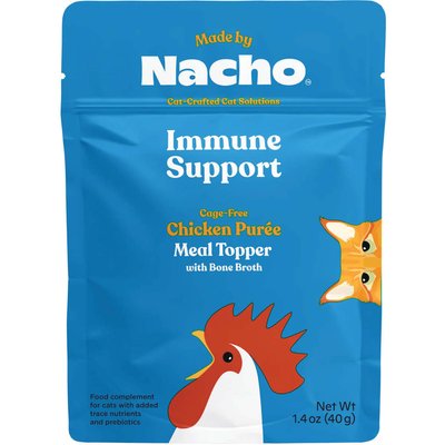 Made by Nacho Made by Nacho Immune Support Cage-Free Chicken Puree with Bone Broth Wet Cat Food Topper, 1.4-oz pouch, case of 18