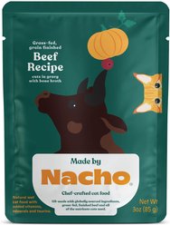 Made by Nacho Grass-Fed, Grain-Finished Beef Recipe Cuts In Gravy with Bone Broth Wet Cat Food, 3-oz pouch, case of 12