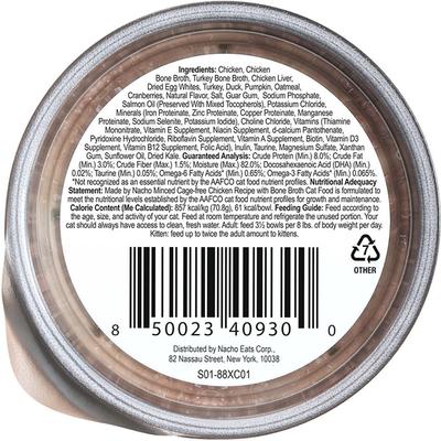 Show full view: Made by Nacho Cage Free Minced Chicken Recipe with Bone Broth Wet Cat Food, 2.5-oz cup, case of 10 slide 3 of 9