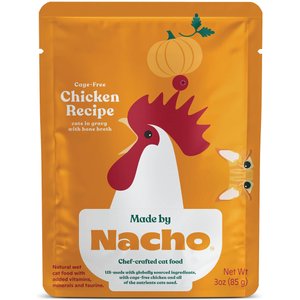 Made by Nacho Cage Free Chicken Recipe Cuts In Gravy with Bone Broth Wet Cat Food, 3-oz pouch, 12 count