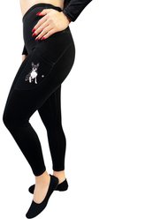 E&S PETS Boston Terrier High-Rise Everyday Leggings, Medium