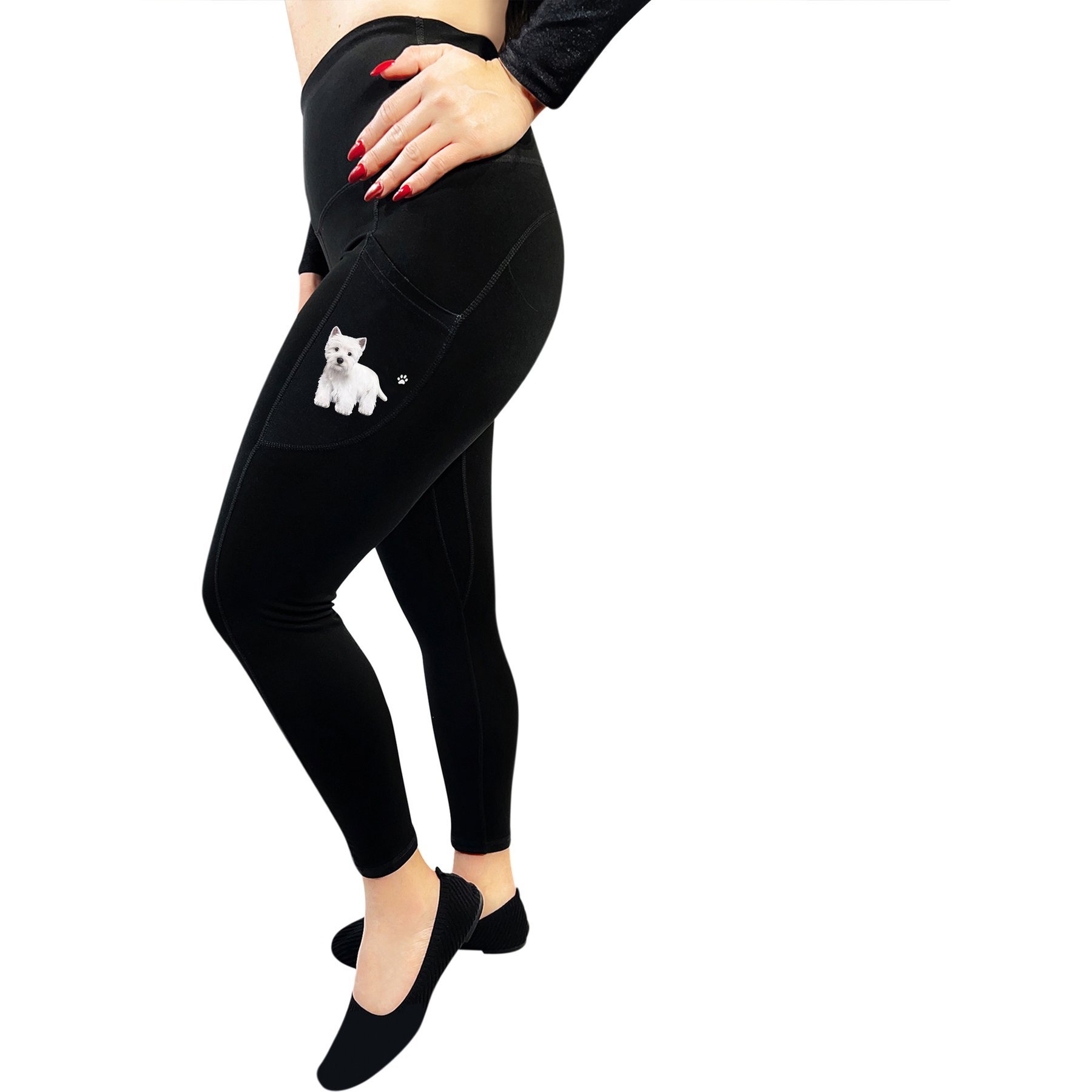 E&S PETS Westie High-Rise Everyday Leggings, X-Large