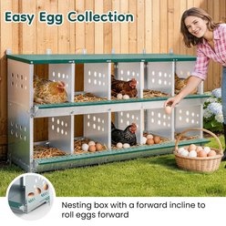 Yafylly 10-Bay Metal Chicken & Duck Nesting Box slide 2 of 7
