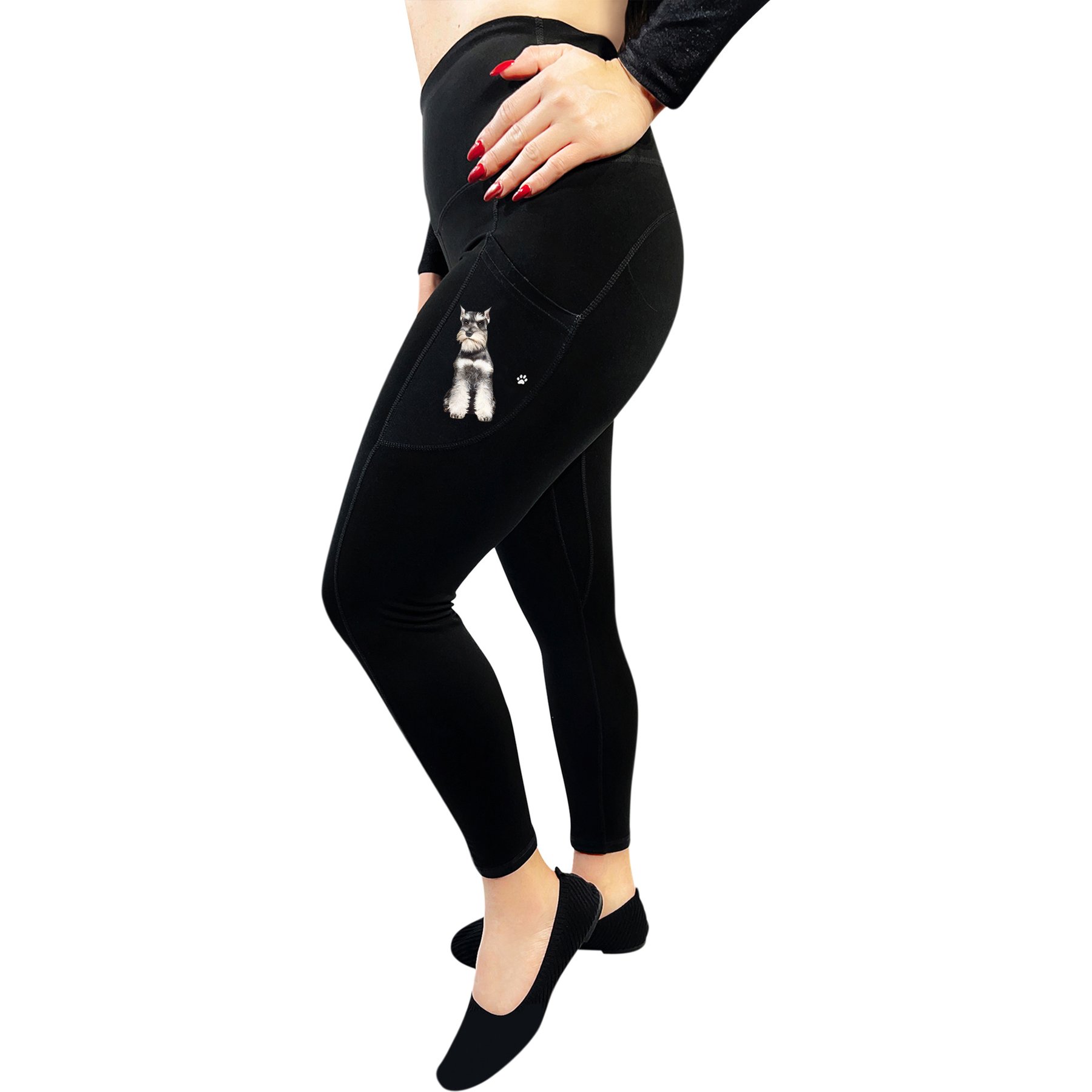 E&S PETS Schnauzer High-Rise Everyday Leggings, Small