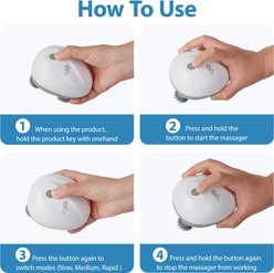 allforpaws Pet Salon Dog Massager, White, 4.3 × 3.1 × 2.8-in slide 2 of 9