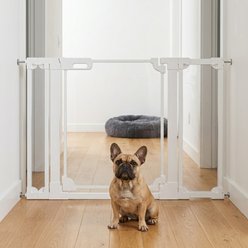 WAOWAO Auto-Close Clear Acrylic Dog Gate for Stairs & Hallways, 29-47-in, White