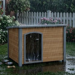 Yafylly Weather Cutain Wooden Dog House slide 2 of 6