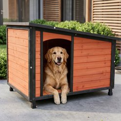 Yafylly Wooden Raised Feet Removable Floor Dog House slide 2 of 6
