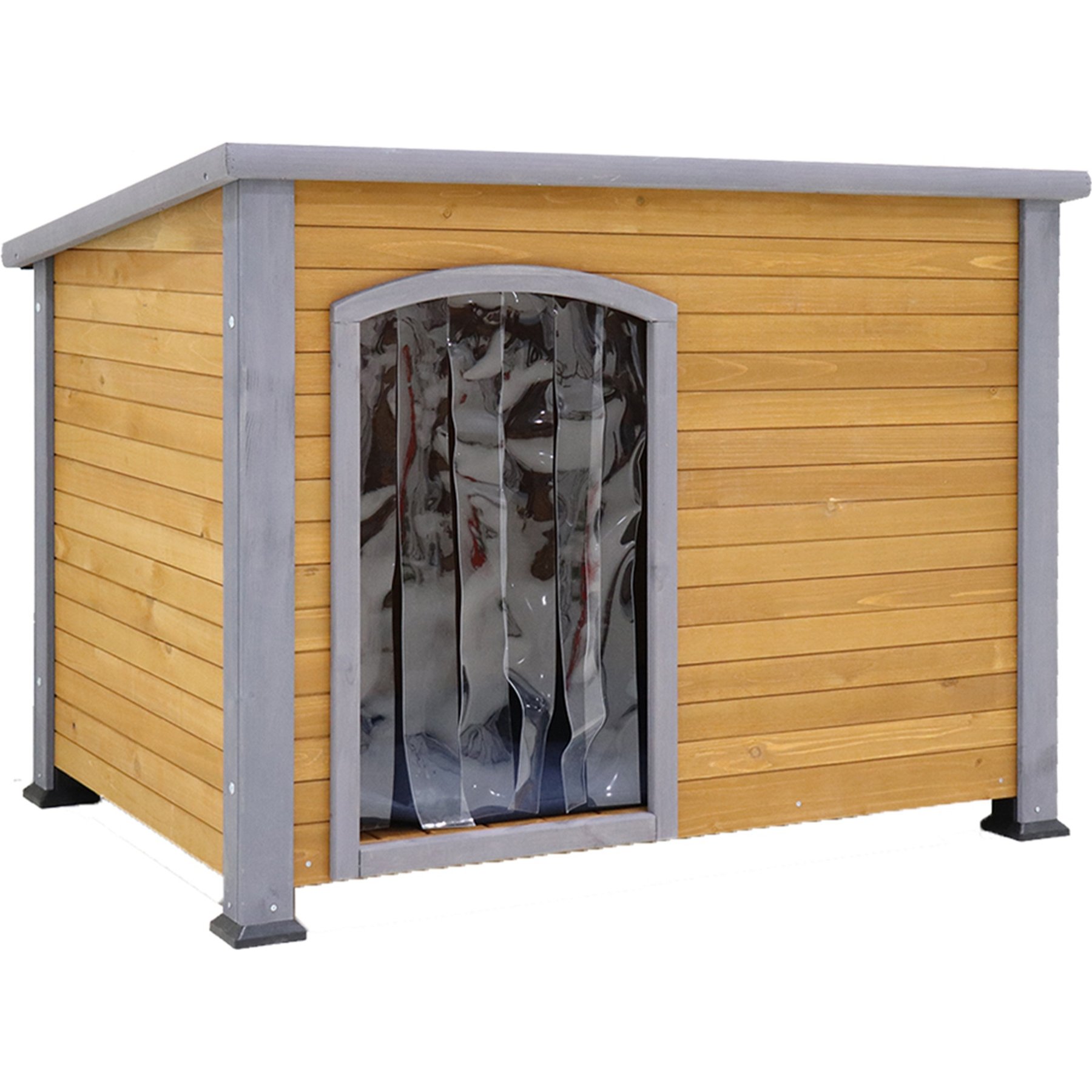 Yafylly Weather Cutain Wooden Dog House
