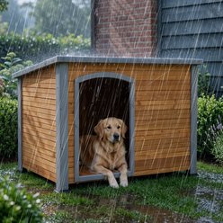Yafylly Raised Feet Wooden Dog House slide 2 of 6