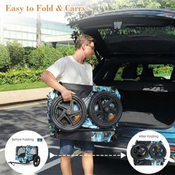 Yafylly Outdoor Heavy Duty Collapsible Dog Bicycle Trailer, Blue slide 2 of 6