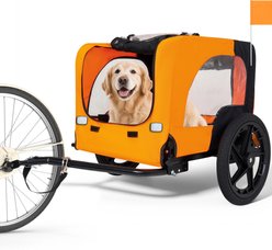 Yafylly Outdoor Heavy Duty Collapsible Dog Bicycle Trailer, Orange slide 1 of 6