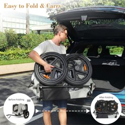 Yafylly Outdoor Heavy Duty Collapsible Dog Bicycle Trailer, Gray slide 2 of 6