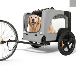 Yafylly Outdoor Heavy Duty Collapsible Dog Bicycle Trailer, Gray