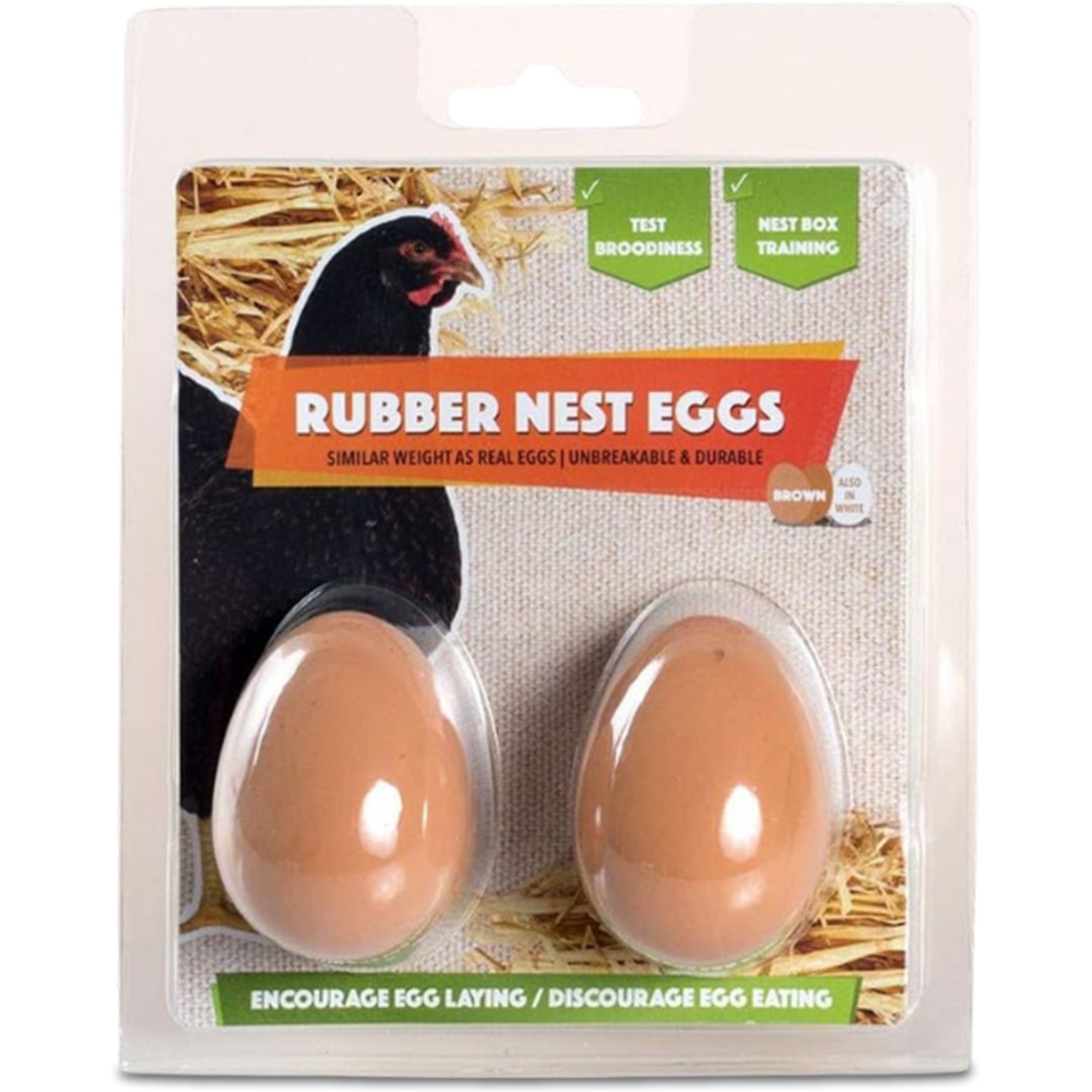 My Favorite Chicken Rubber Nest Eggs, 2 count, Brown