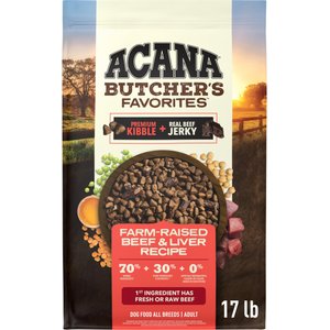 ACANA Butcher's Favorites Grain-Free Farm-Raised Beef & Liver Dry Dog Food, 17-lb bag
